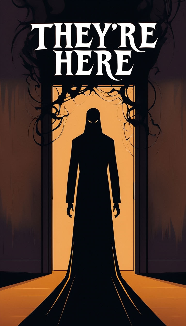 Haunting Horror Illustration with Sinister Silhouette Poster