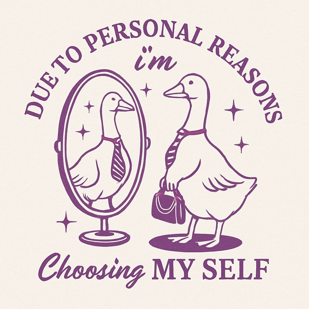 Whimsical Cartoon Geese Choosing Myself T-Shirt