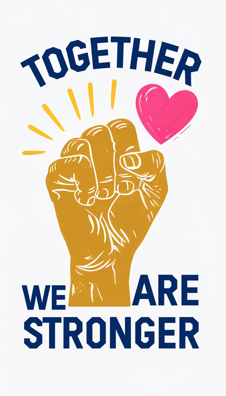 Empowering Together We Are Stronger Fist Graphic Poster