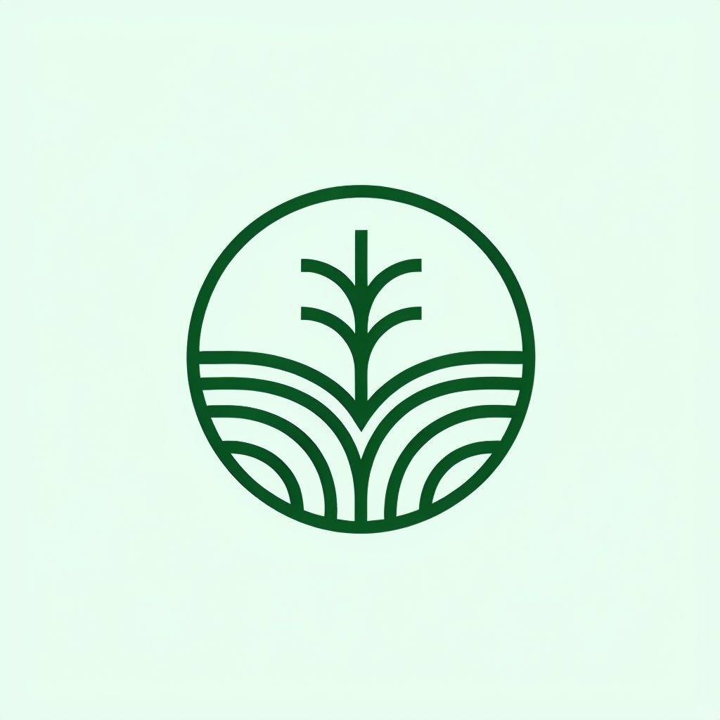 Minimalist Plant Motif Logo on Light Mint Green Background