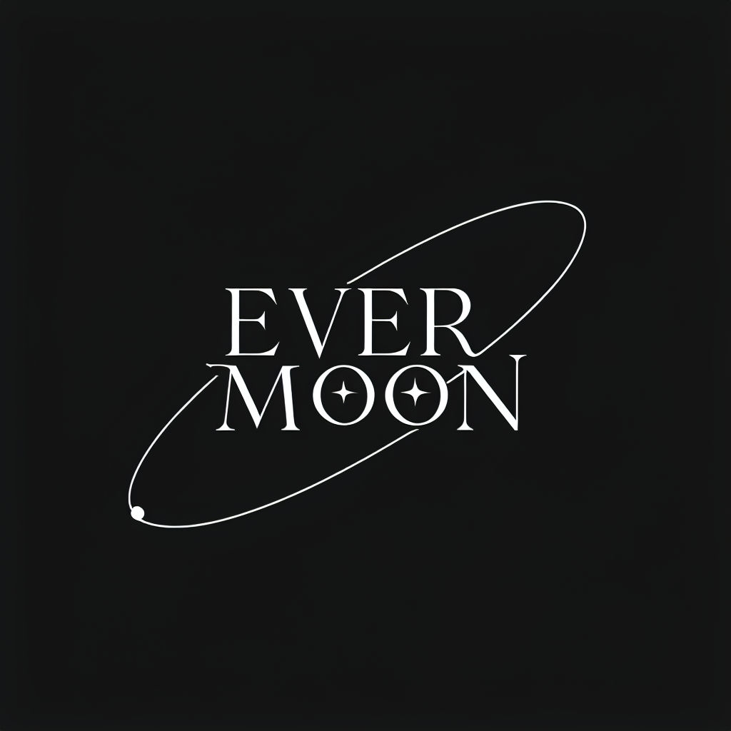 Elegant Minimalist EVER MOON Logo with Orbit Design