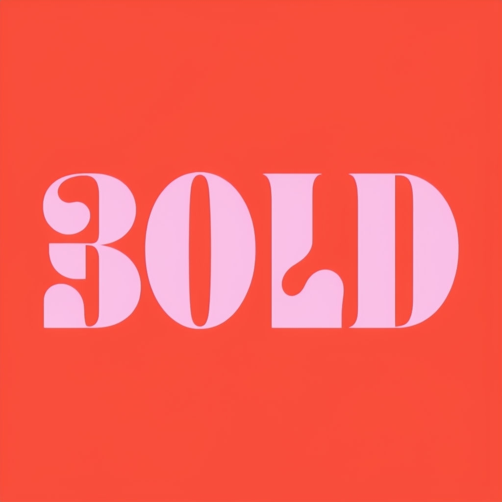 Bold Pink Typography Design on Coral Background Logo