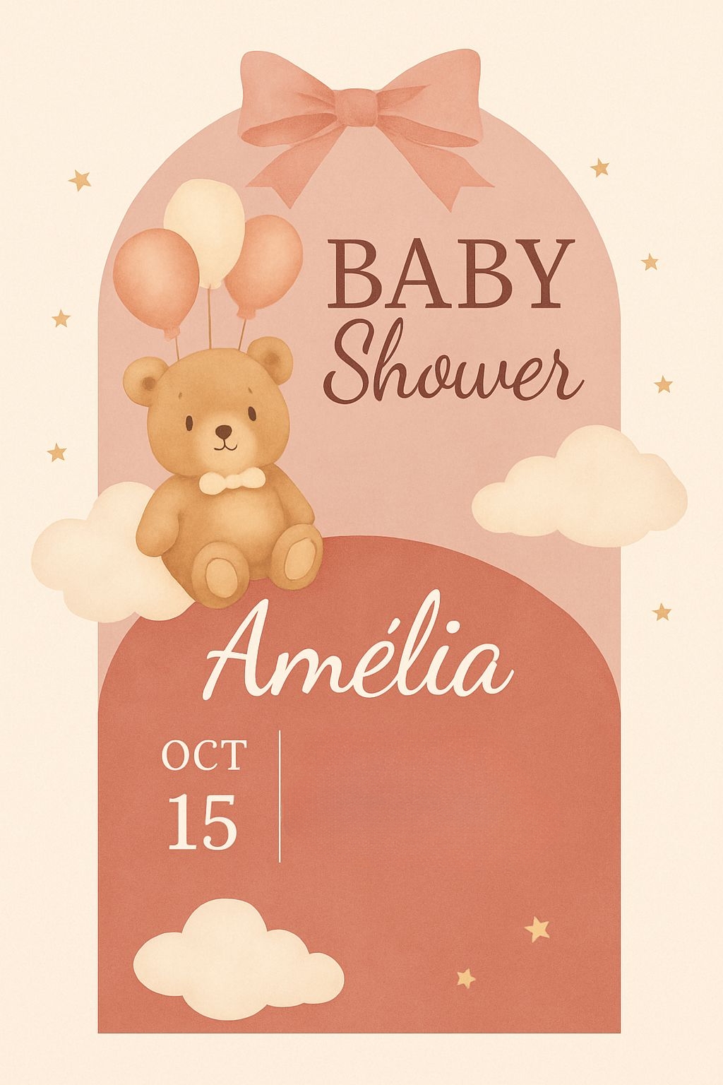 Adorable Teddy Bear Baby Shower Invitation with Whimsical Design Cards & Invites