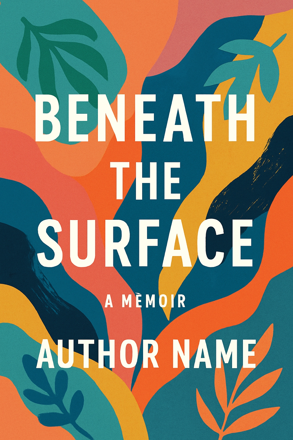 Vibrant Abstract Design for BENEATH THE SURFACE Memoir EBook Cover