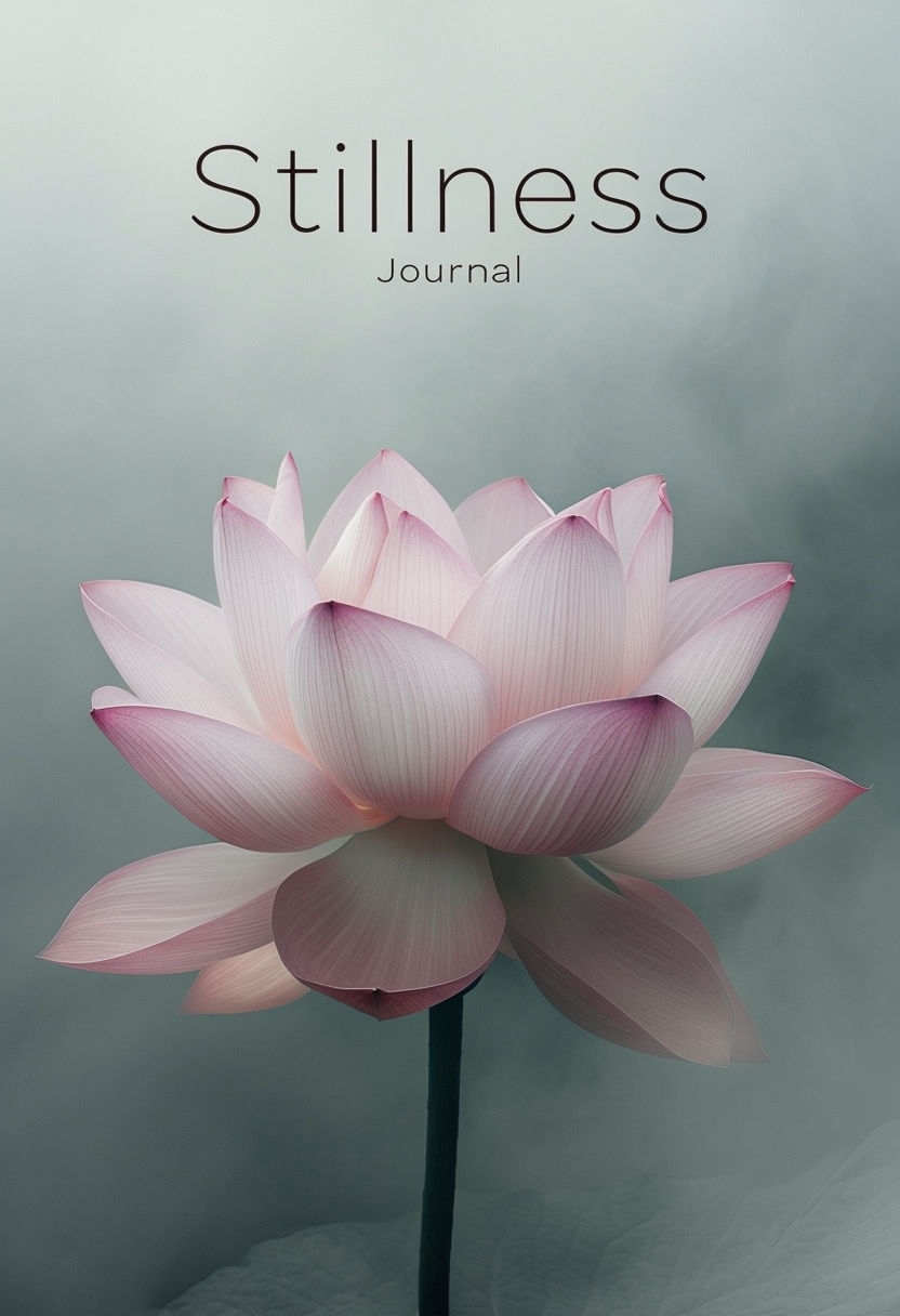 Serene Pale Pink Lotus Flower Stillness Journal Cover EBook Cover