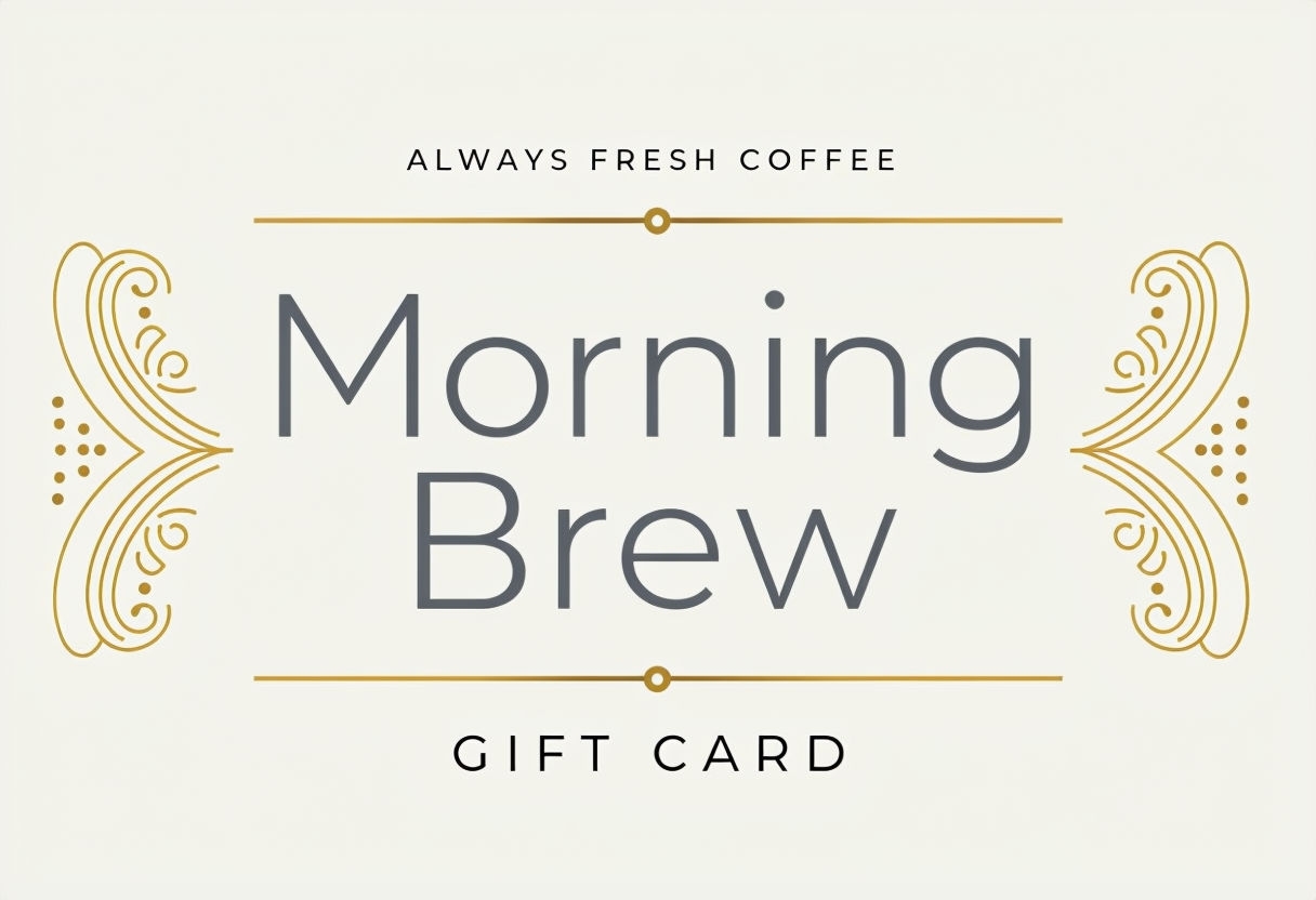 Elegant Minimalist Morning Brew Gift Card Design Social Media Post