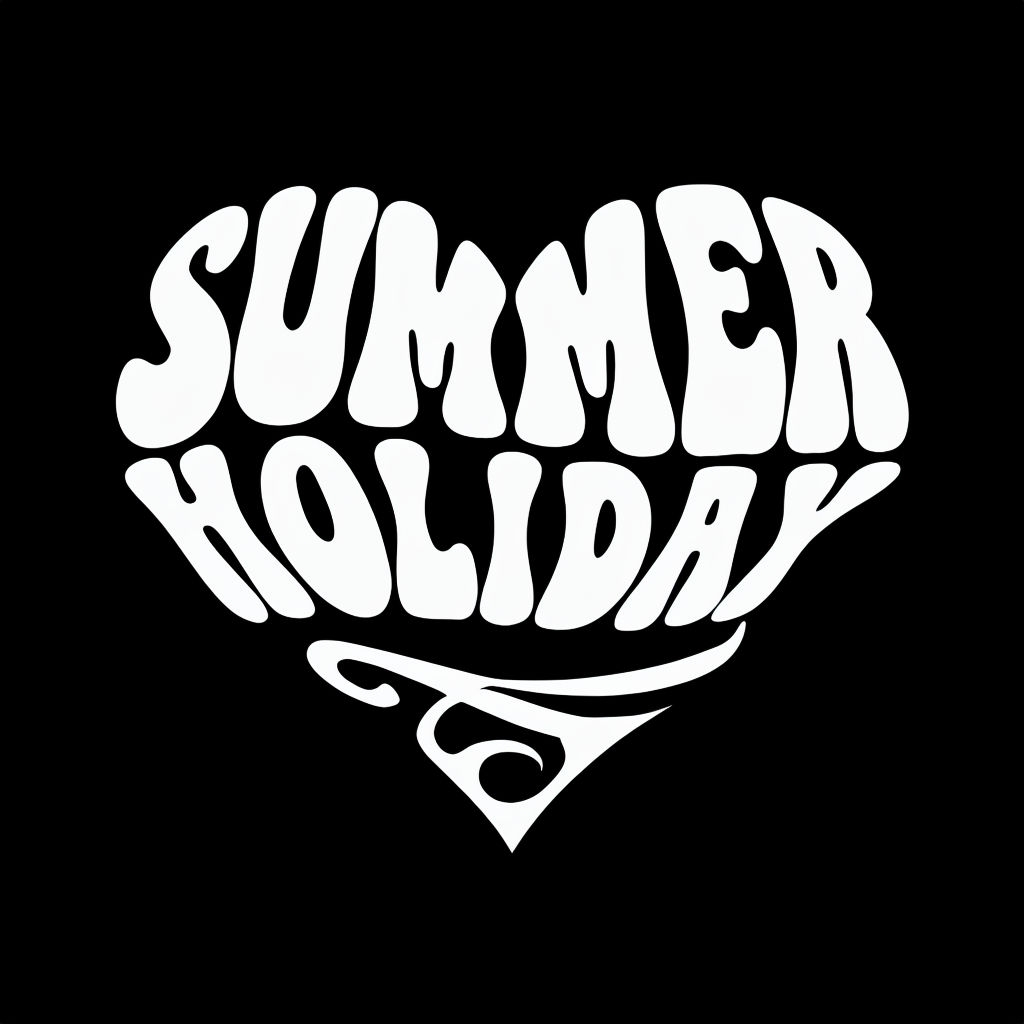 Heart-Shaped Summer Holiday Typography Design T-Shirt