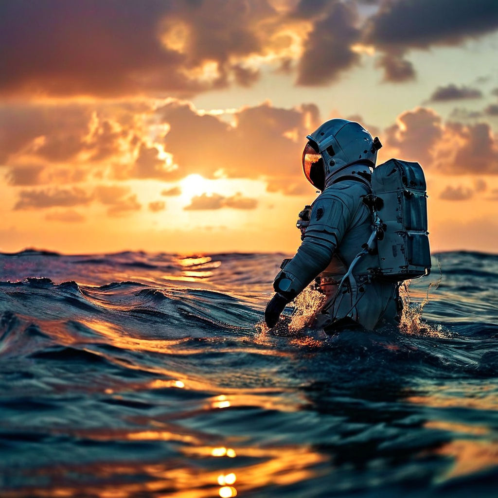 astronaut in the ocean