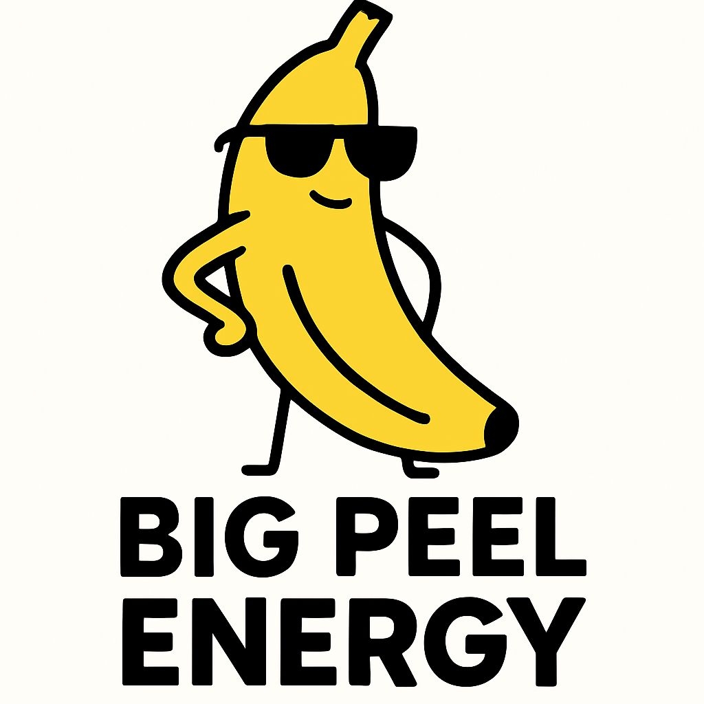 Cool Yellow Banana with Sunglasses and Big Peel Energy Mug