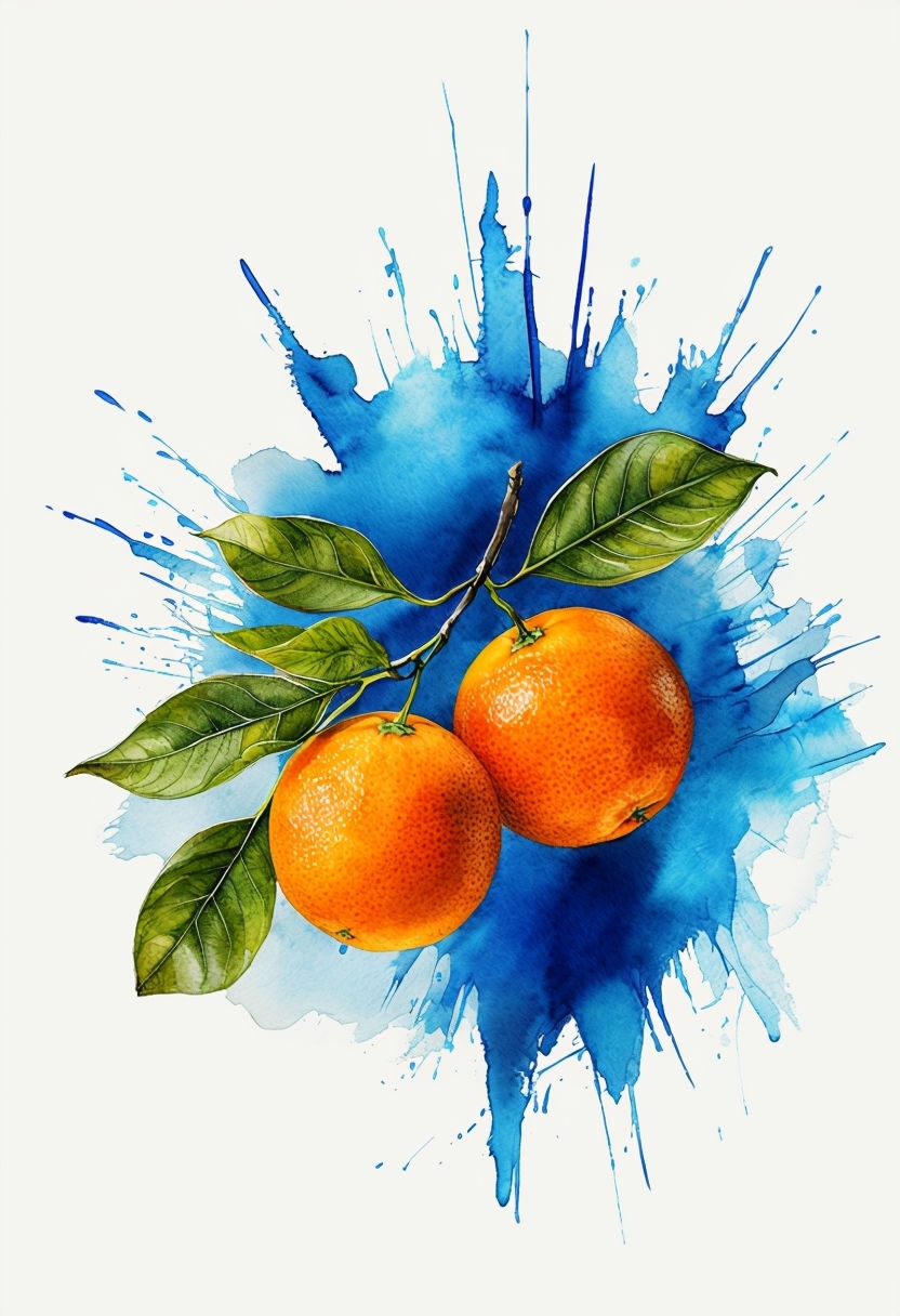 Vibrant Watercolor Oranges on Leafy Branch T-shirt