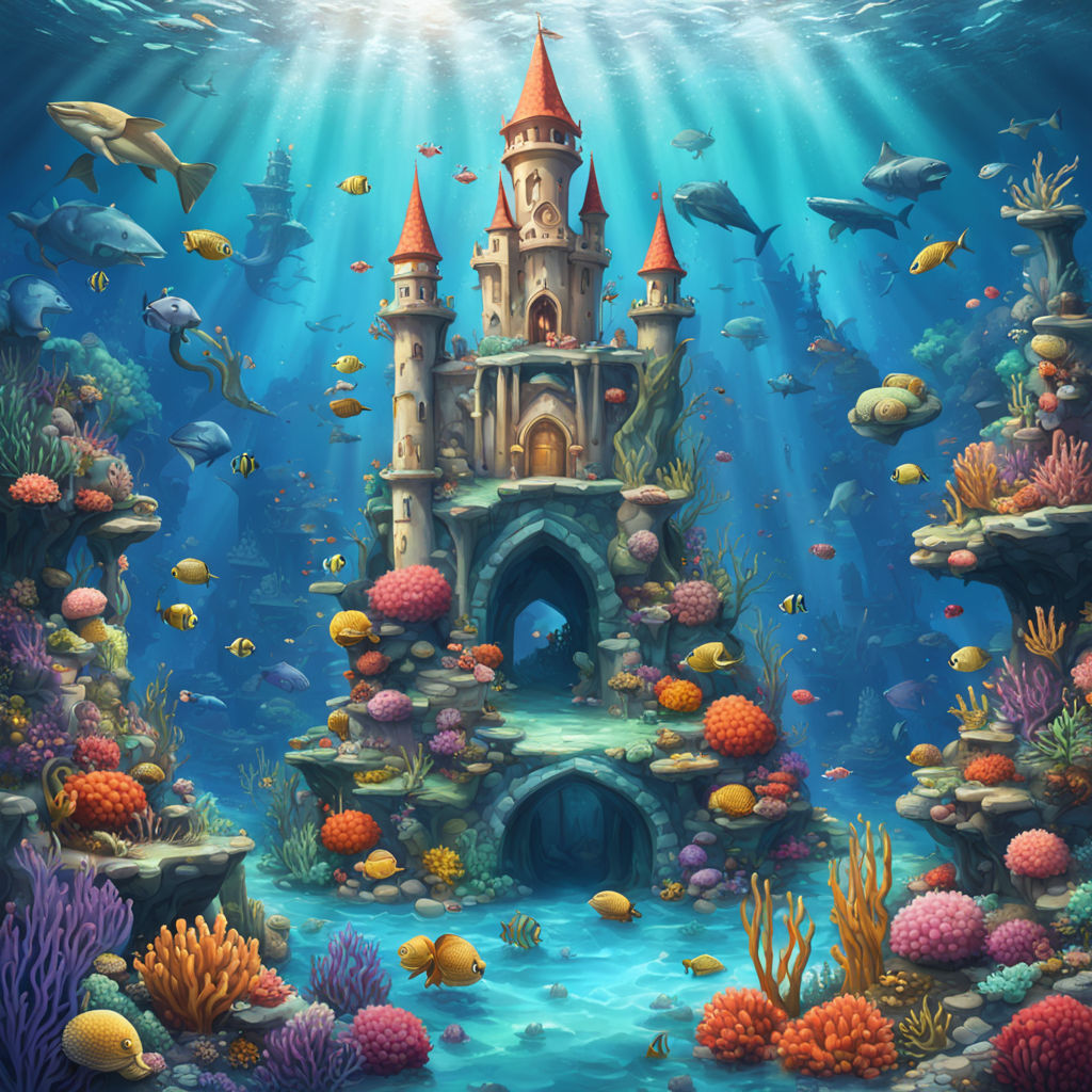 Make a poster like 2 kingdom underwater. In the left side we... by ...