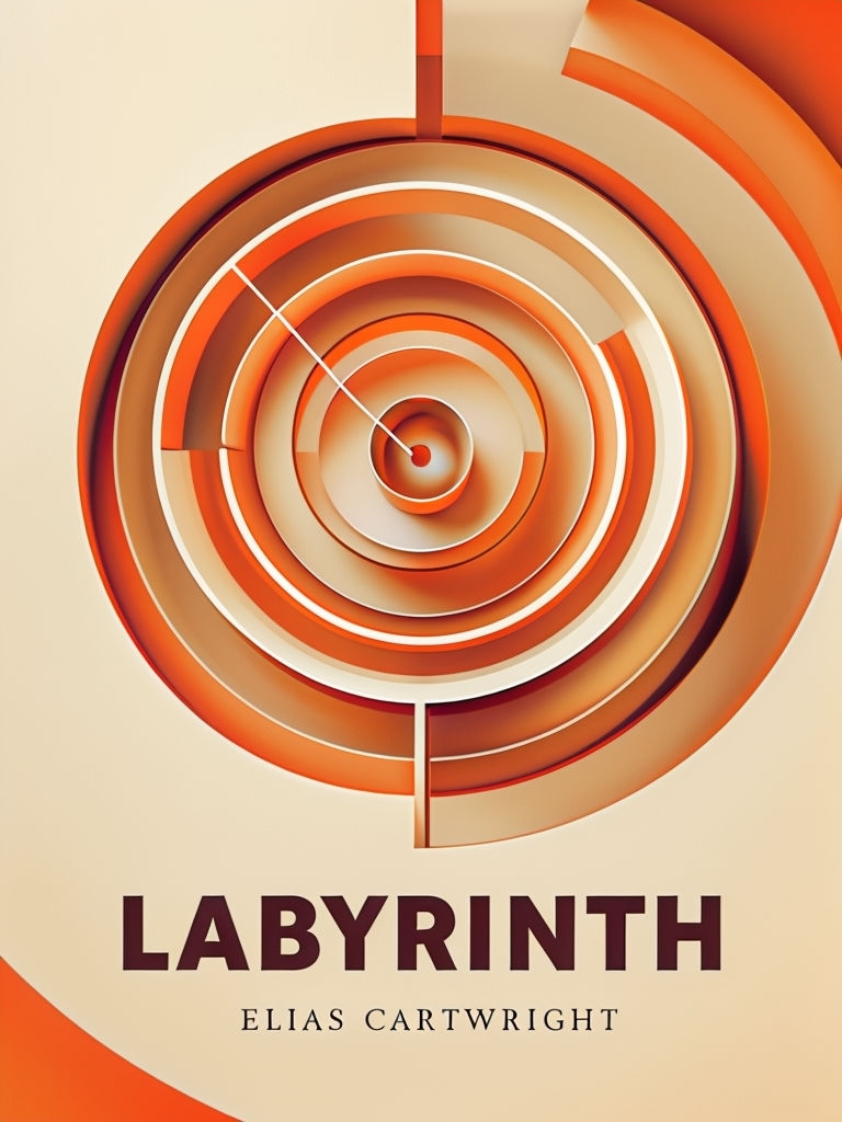 Minimalist Labyrinth Design with Bold Title for EBook Cover