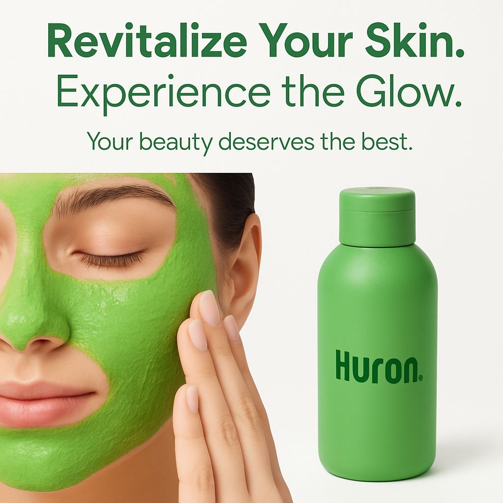 Lime Green Facial Mask Promotional Advertisement for Skin Care Ads