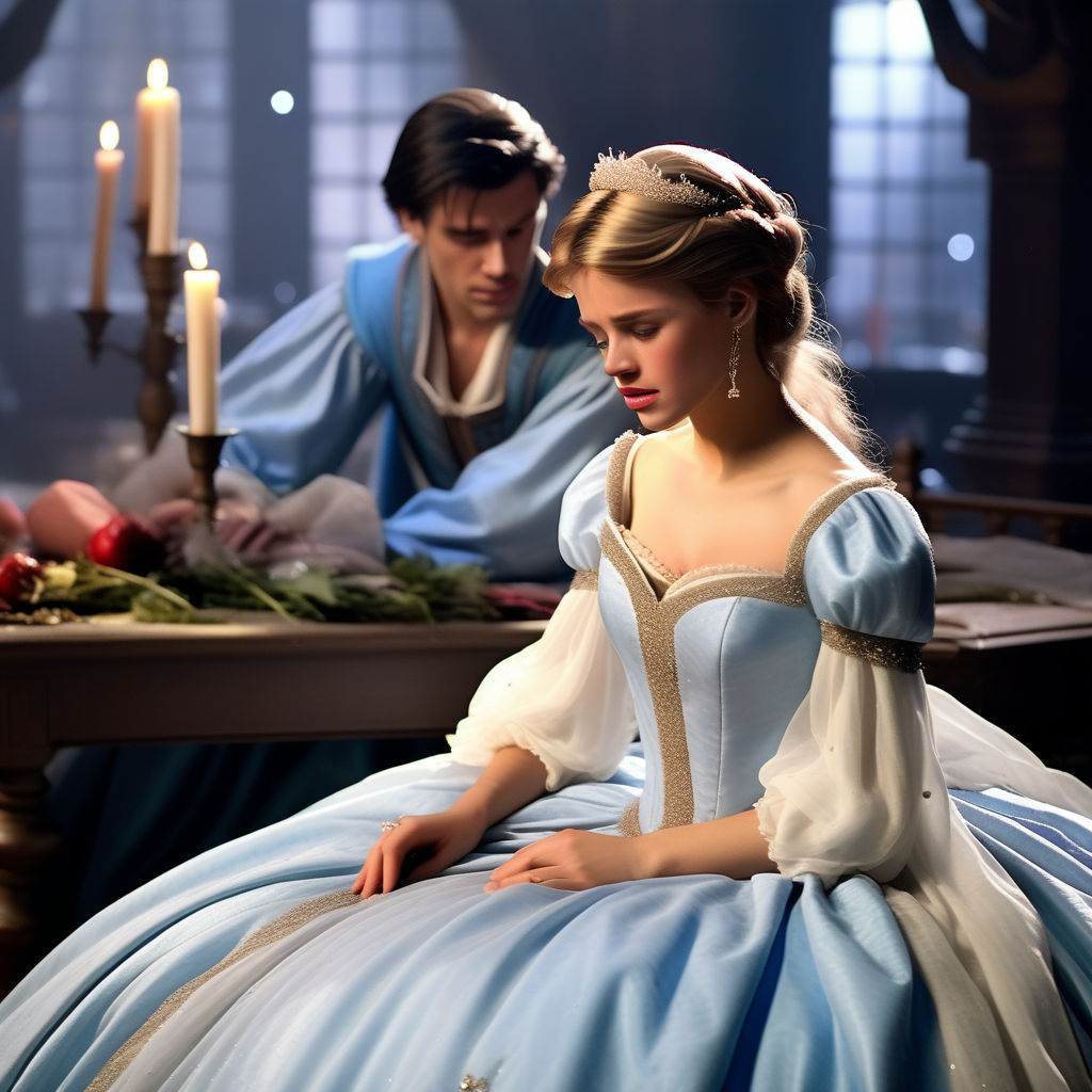 The scene where Cinderella is sad because her husband is dea... by 퓨몽 ...