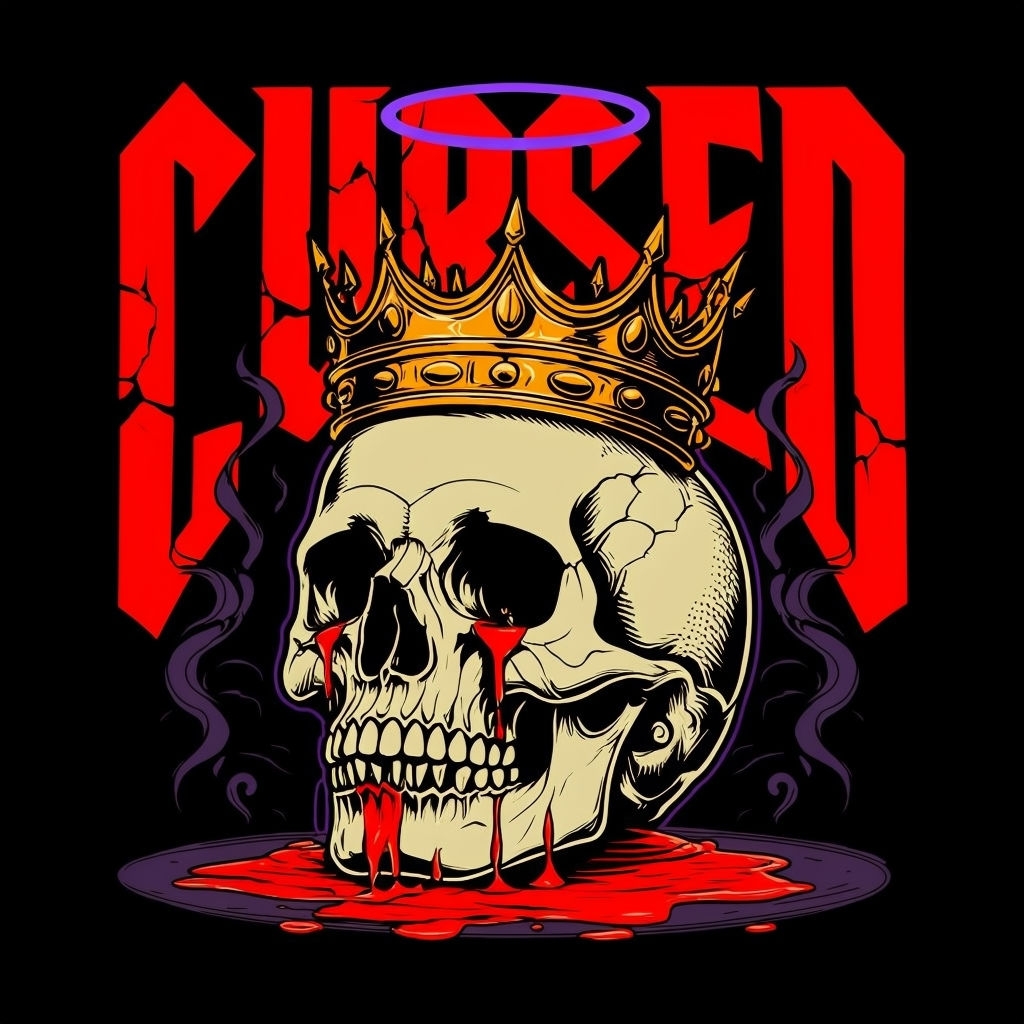 Cursed Empire Gothic Skull Art T-Shirt