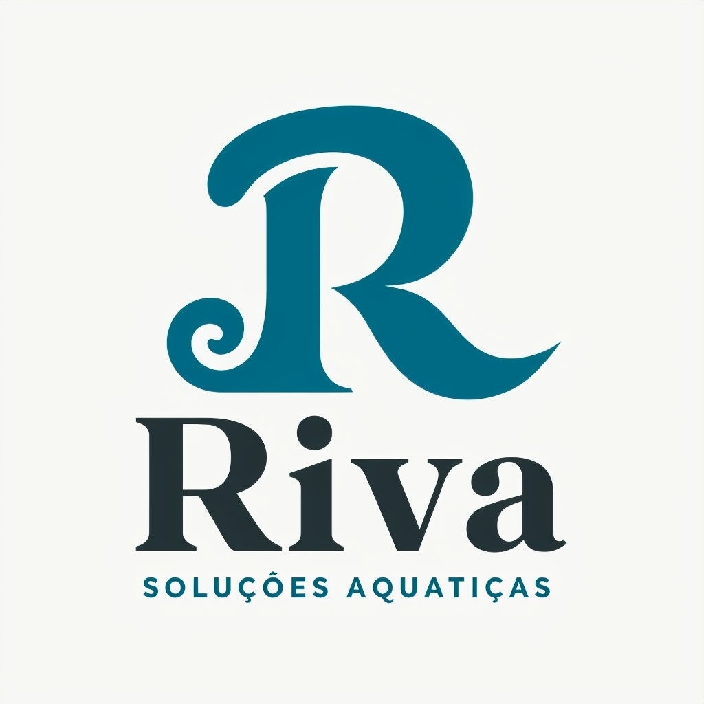 Stylized Ocean Blue Riva Logo Design for Aquatic Services Logo