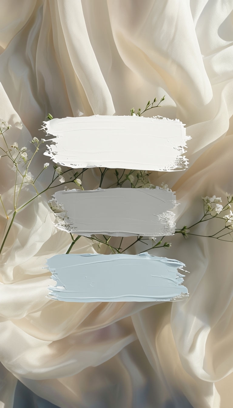 Minimalist Brushstroke Art on Soft Draped Fabric Social Media Post