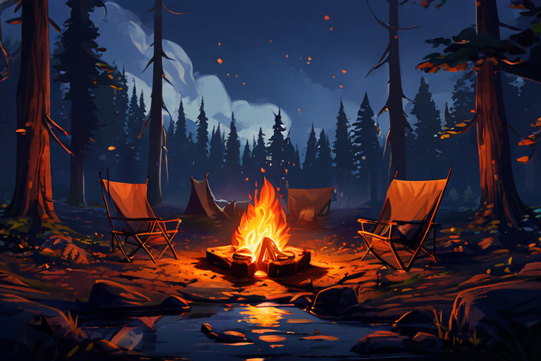 Simple campfire with tents in the forest dnd by Igor Milky - Playground