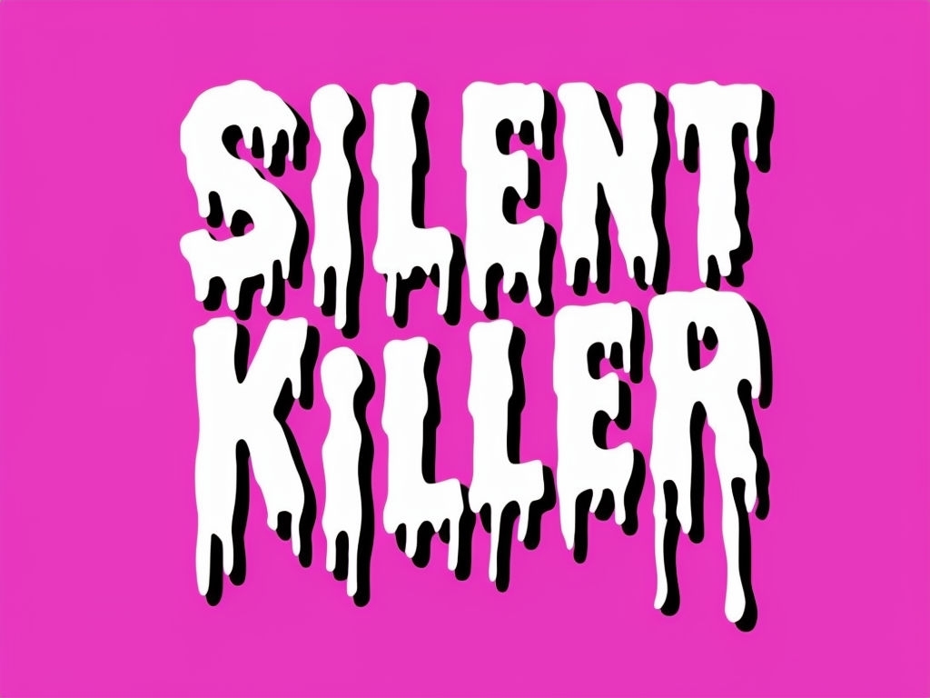 Bold Hand-Drawn Silent Killer Horror Typography T-Shirt