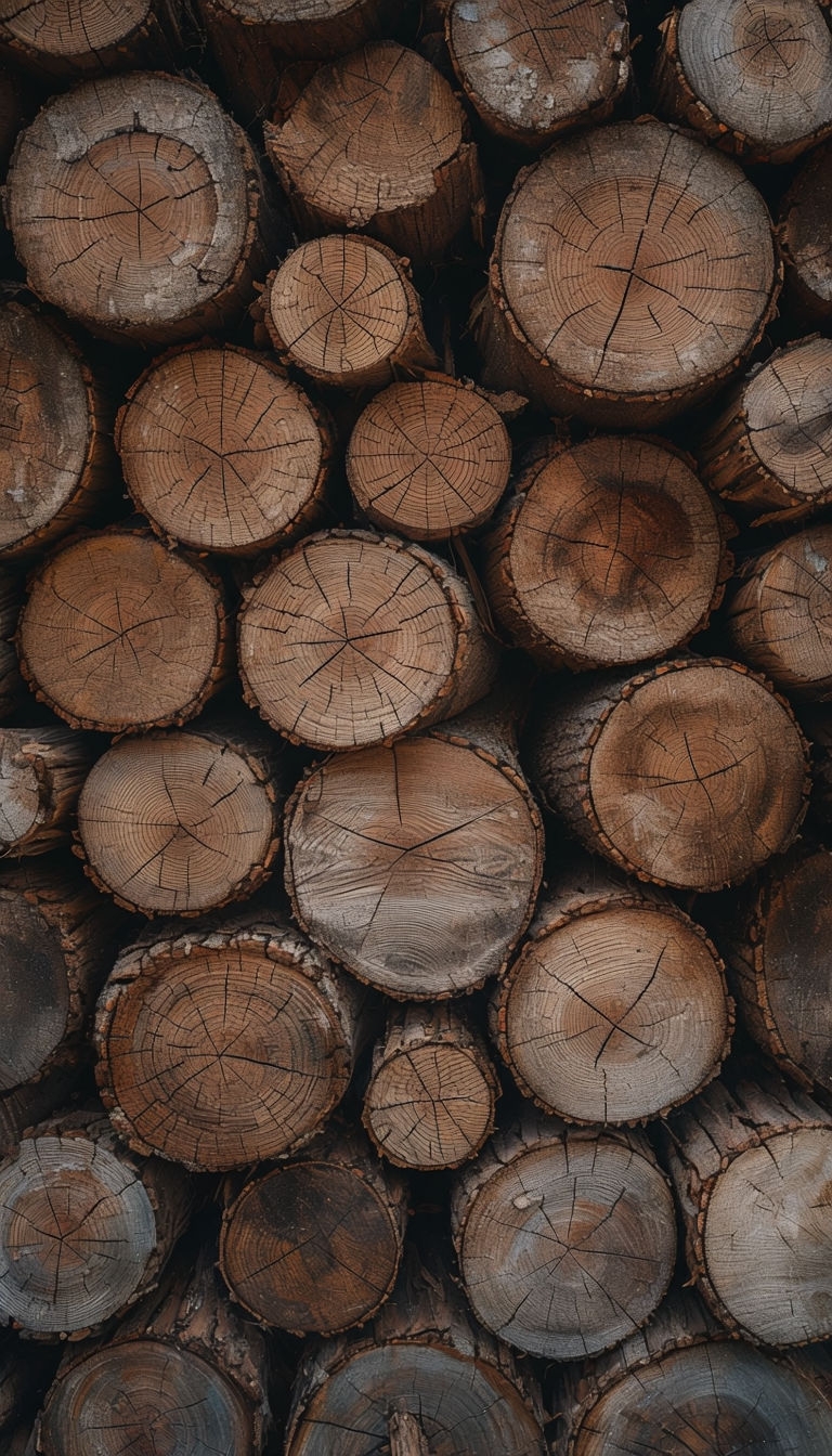 Rustic Close-Up of Stacked Logs with Growth Rings Phone Case Cover