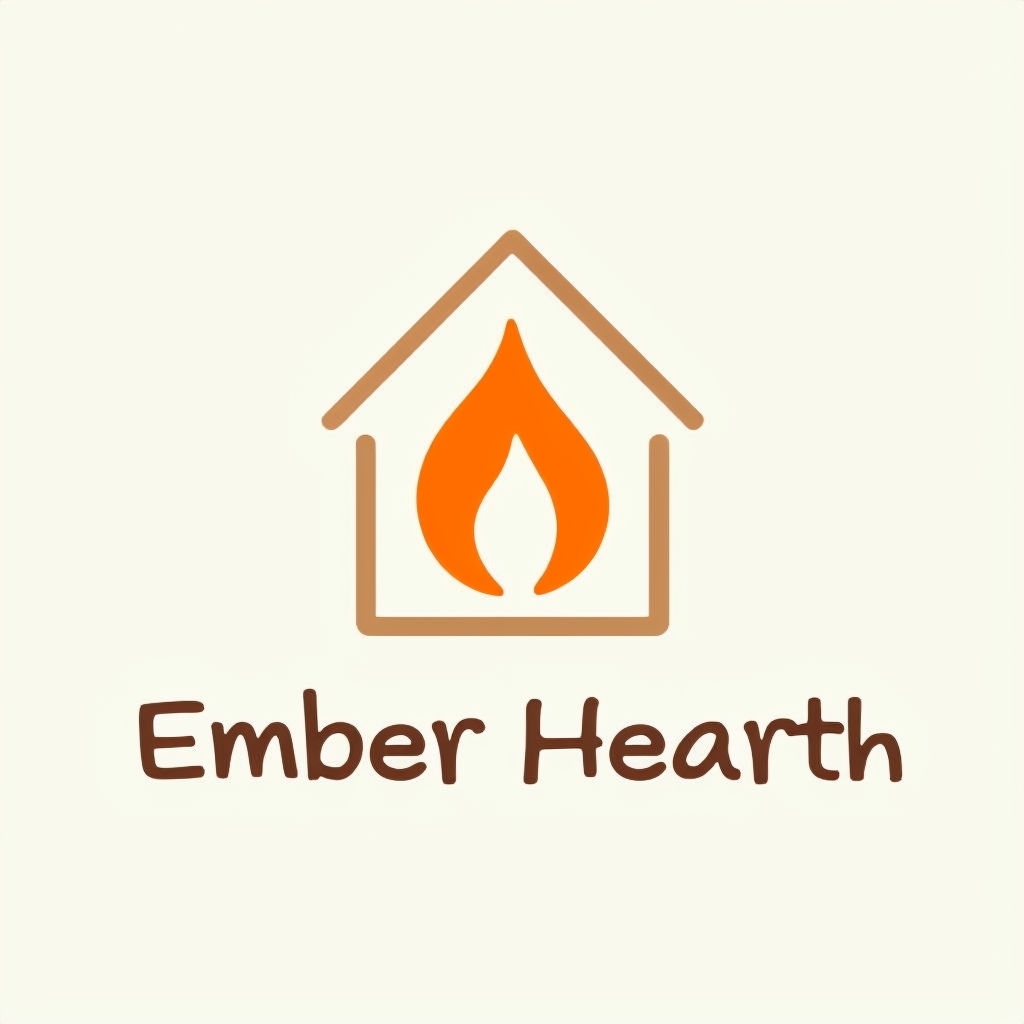 Warm Minimalist Ember Hearth Logo for Artisanal Candles