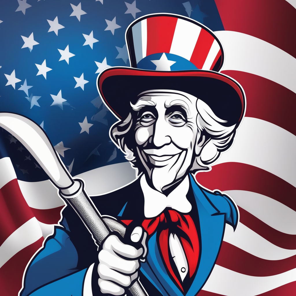 Create 1 large sticker of uncle sam waving the american flag by Trudy ...