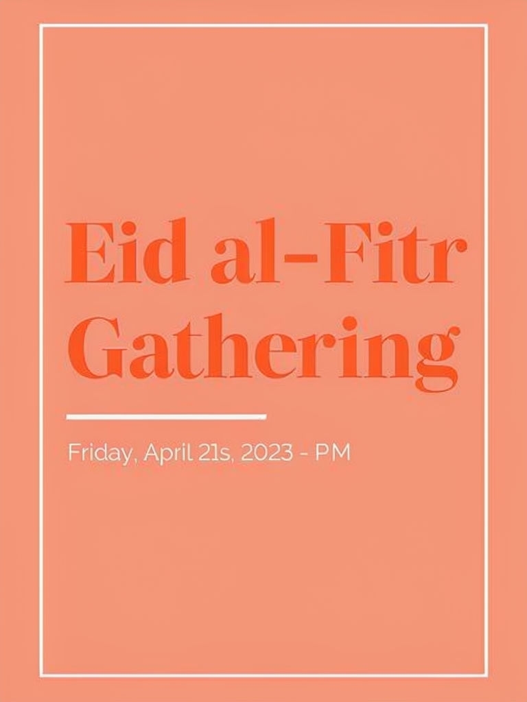 Elegant Eid al-Fitr Gathering Invitation Card Design