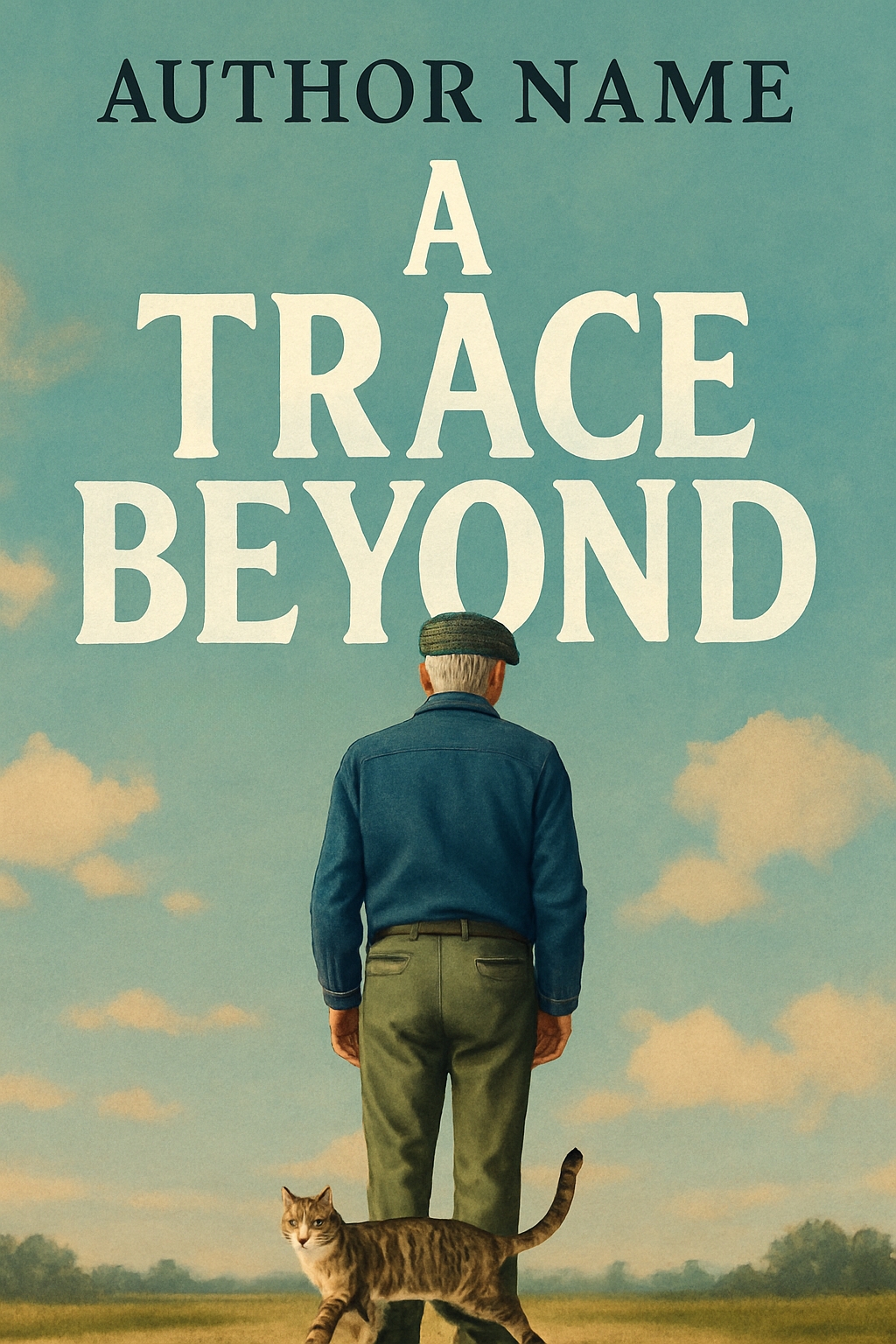 Elderly Man and Tabby Cat in Tranquil Book Cover Design EBook Cover