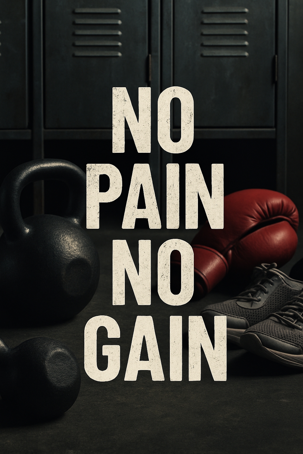 No Pain No Gain Motivational Fitness Poster Design Mobile Wallpaper