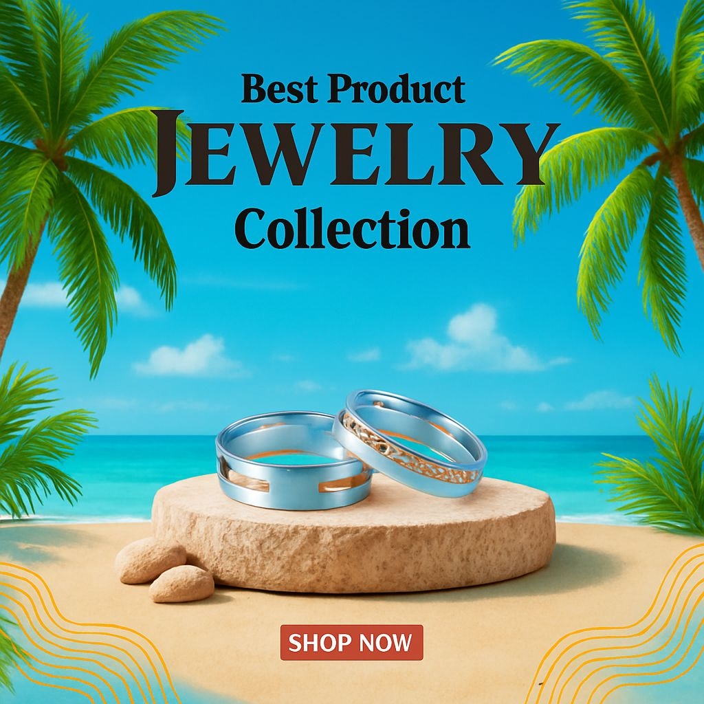 Tropical Beach Jewelry Collection Promotion Advertisement Ads