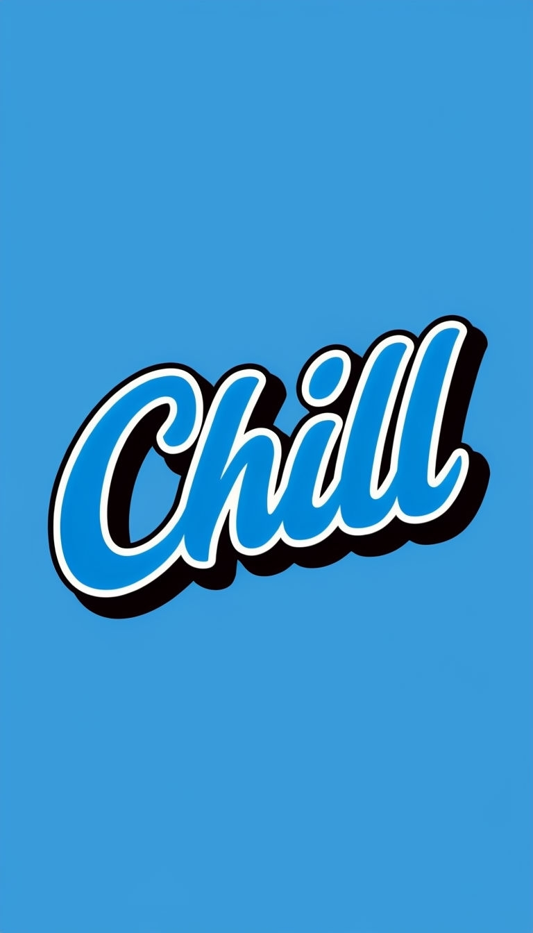 Cobalt Blue Chill Cursive Text T-Shirt