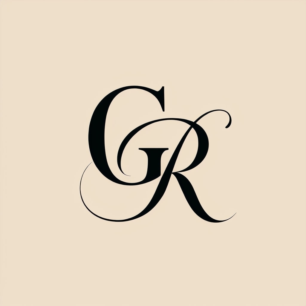 Elegant Intertwined GR Monogram Design on Beige Background Monogram