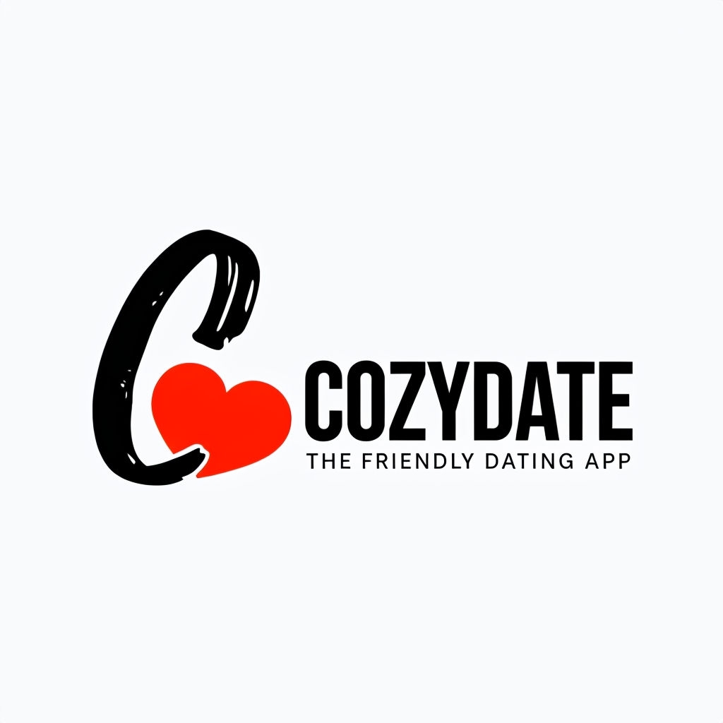 Modern CozyDate Logo Featuring Heart Design for Dating App Logo