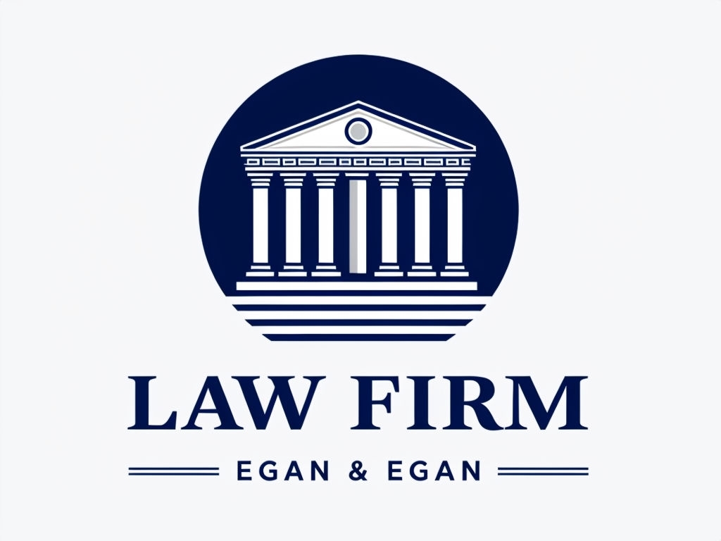 Modern Minimalist Law Firm Logo with Classical Building Design