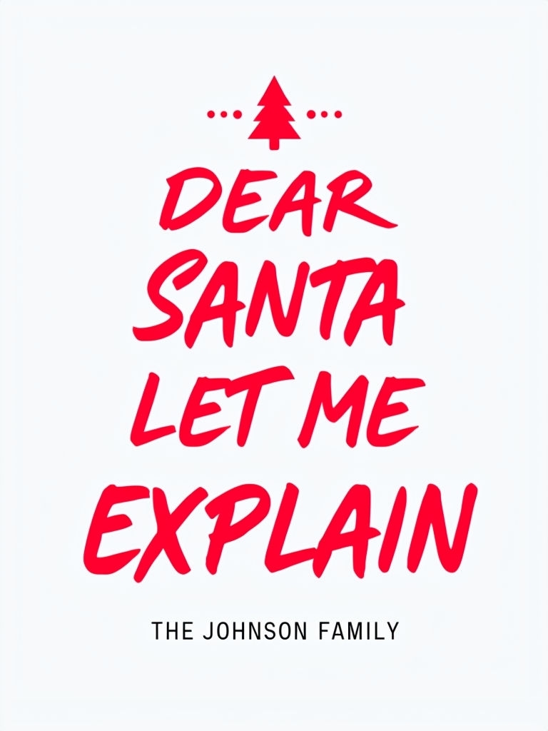 Vibrant Red Dear Santa Let Me Explain Sticker Design