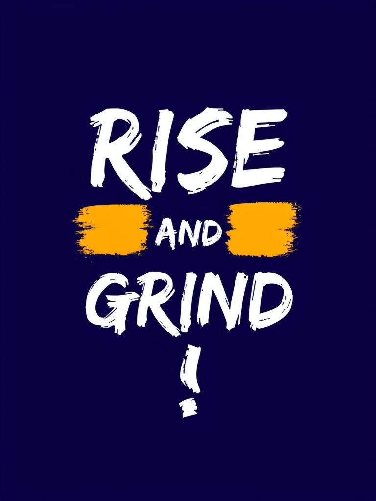 Rise and Grind Motivational Typography T-Shirt