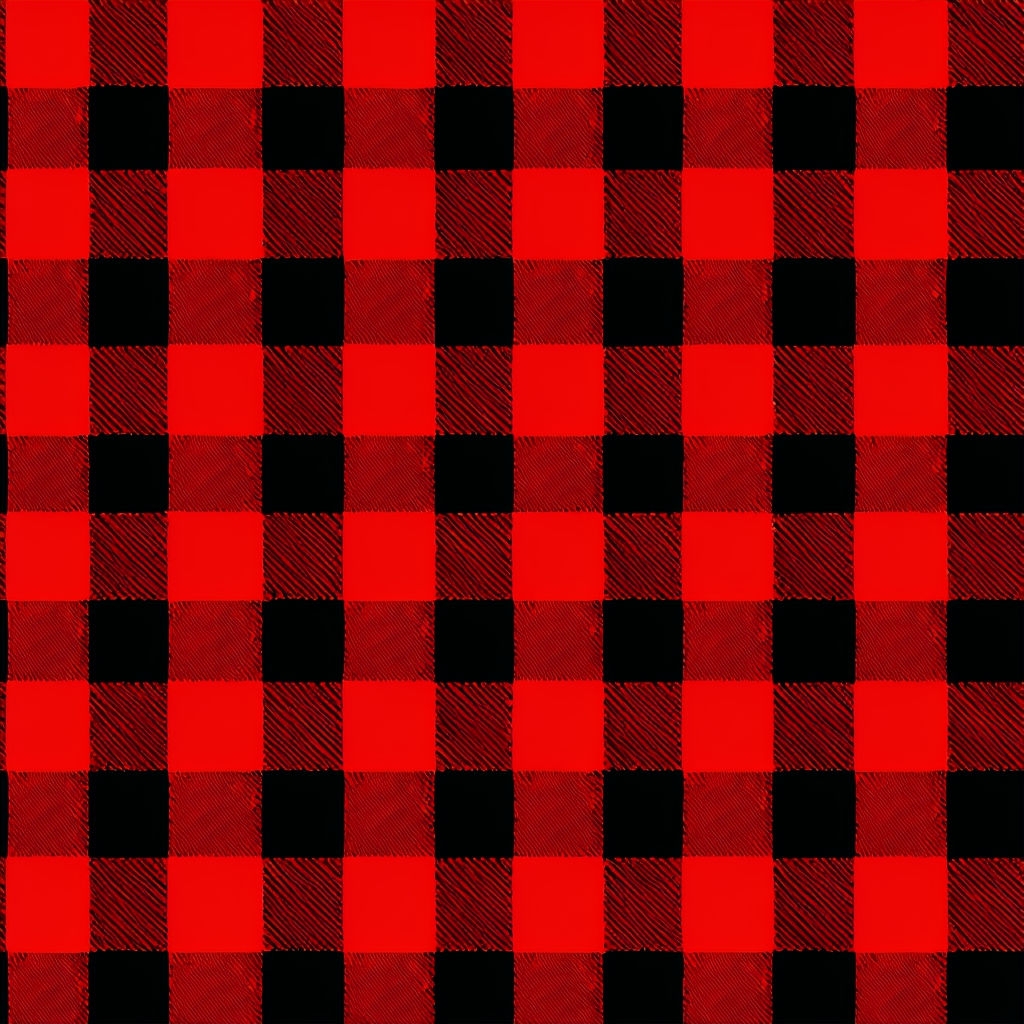 Vibrant Red and Black Buffalo Check Plaid Seamless Pattern