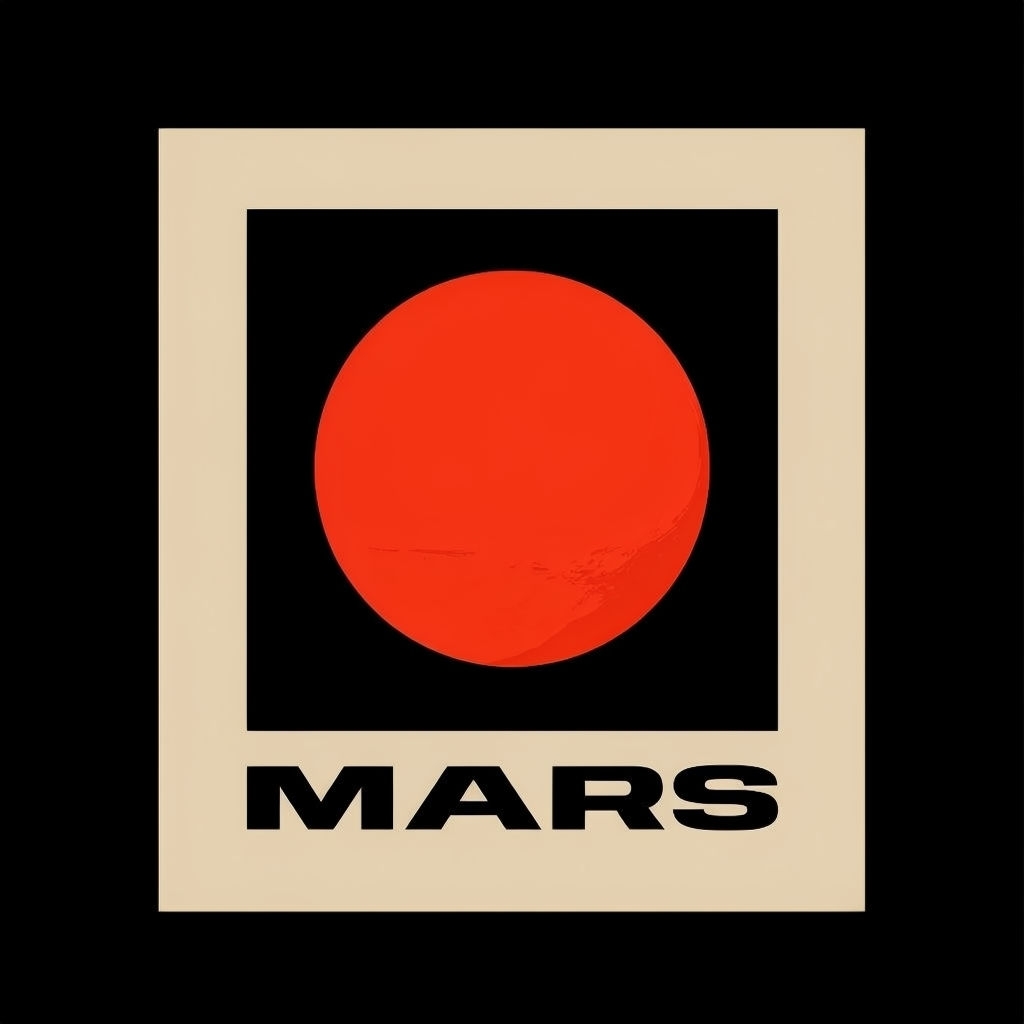 Bold Modern Mars Graphic Design T-Shirt
