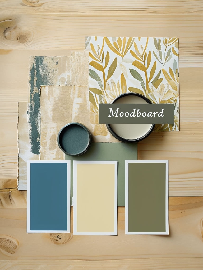 Warm and Creative Mood Board Mockup for Visual Inspiration Mockup