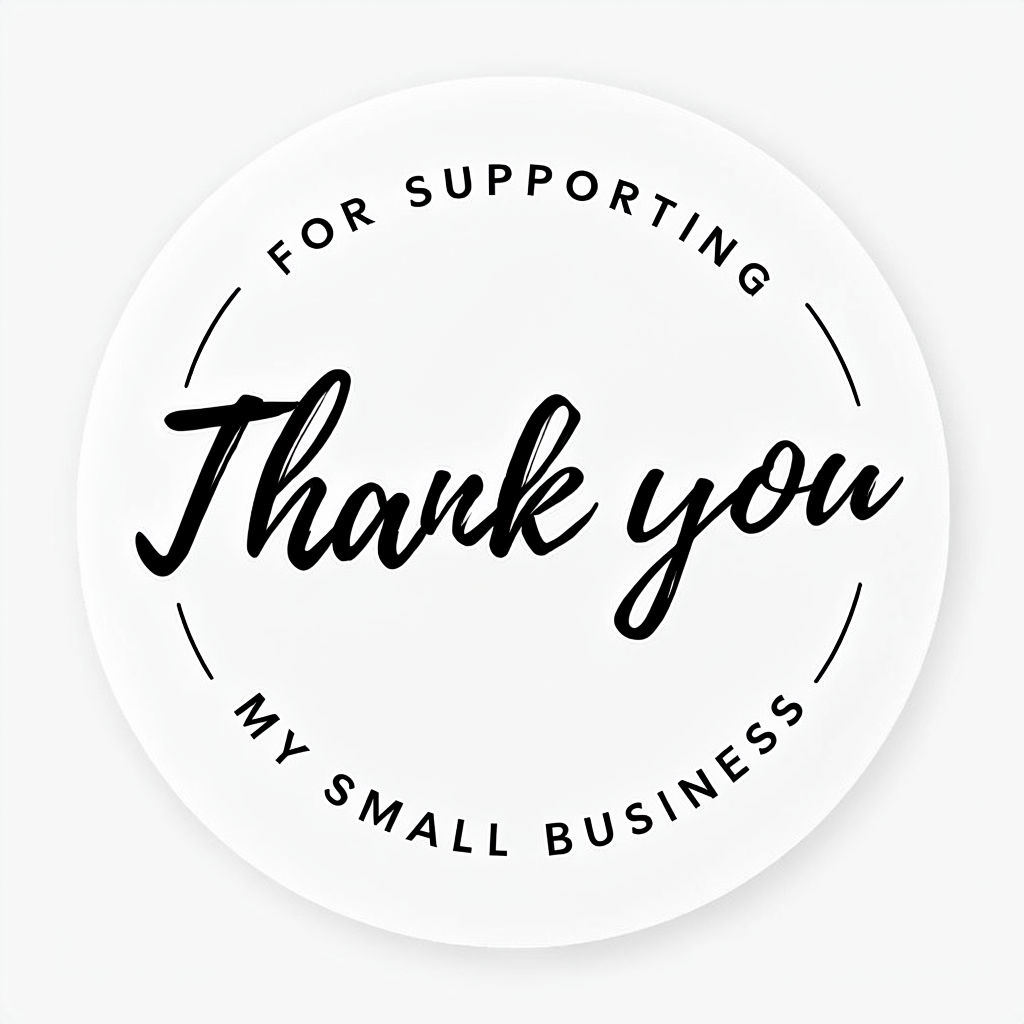 Elegant Thank You for Supporting My Small Business Sticker