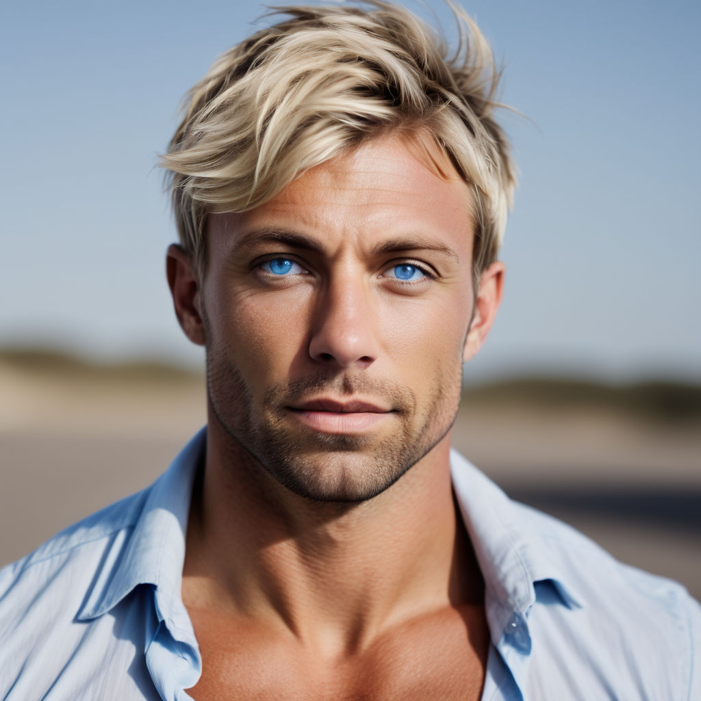 Blonde hair blue eye male