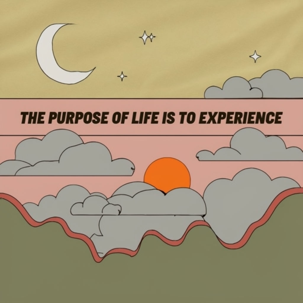 Contemplative Retro Illustration of Purposeful Life T-Shirt