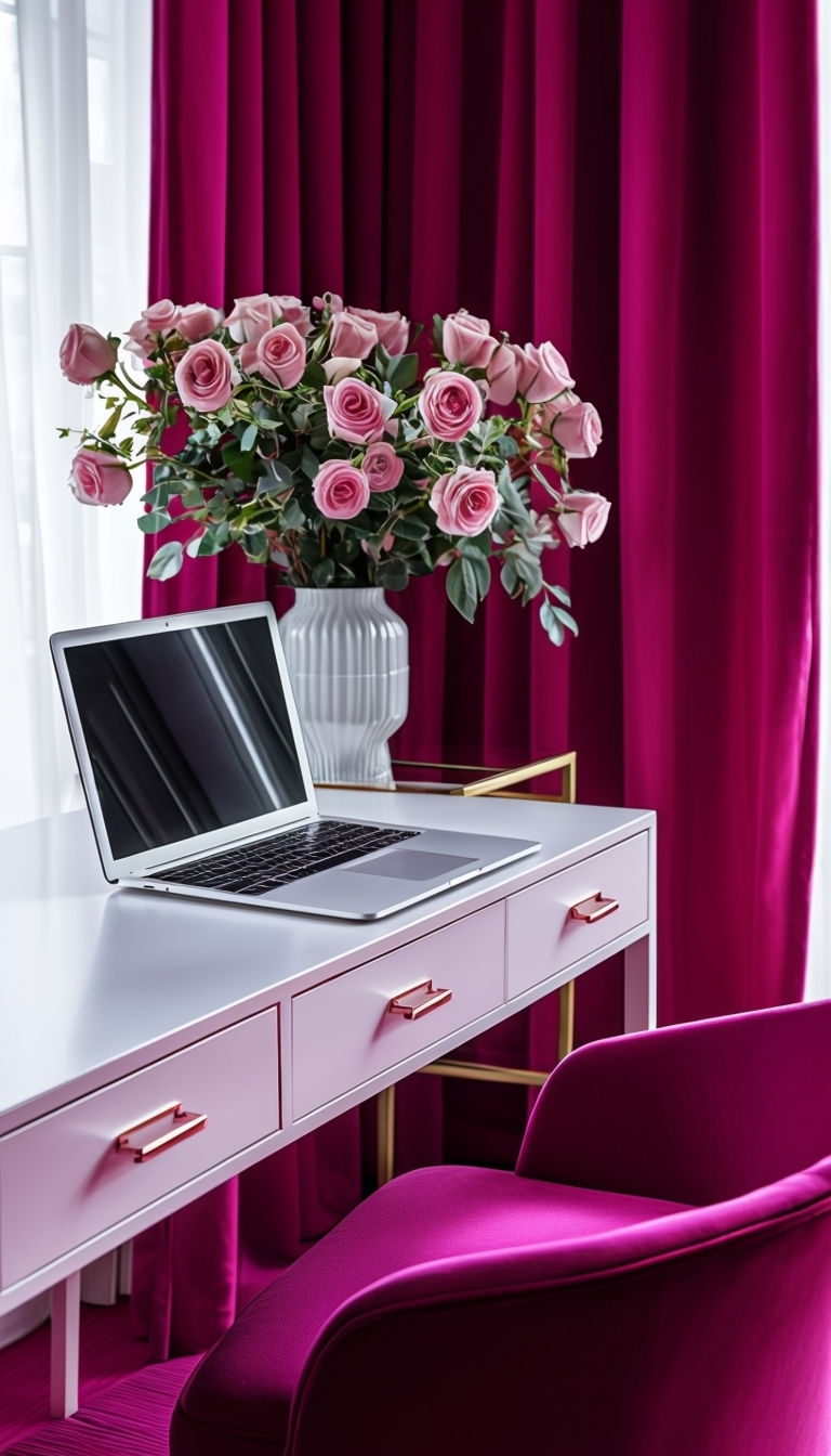 Elegant Modern Home Office Interior Design Photograph Social Media Post