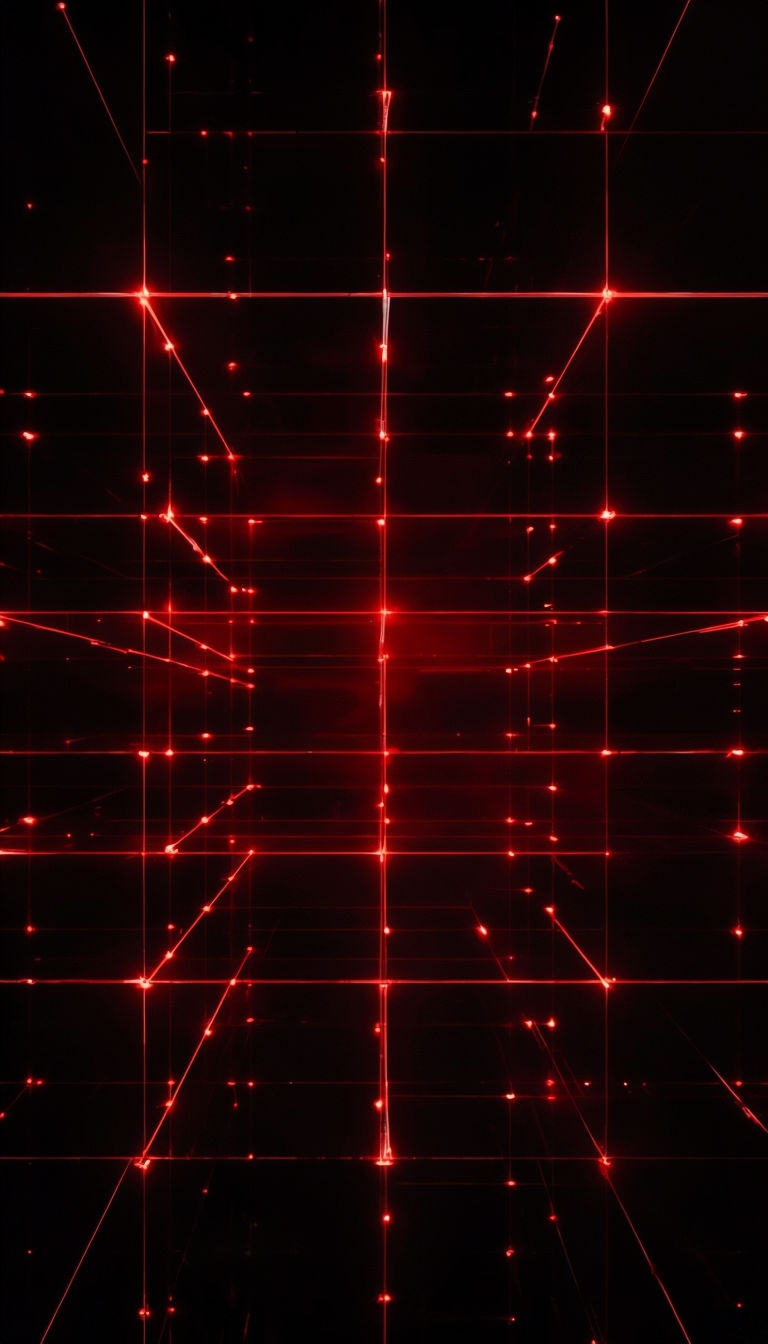 Futuristic Neon Red Laser Grid Design Phone Case Cover