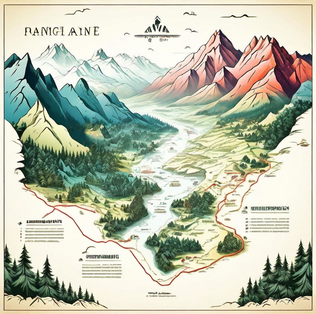 Fine line Map of different jungles and mountains by Keegan Charlton ...