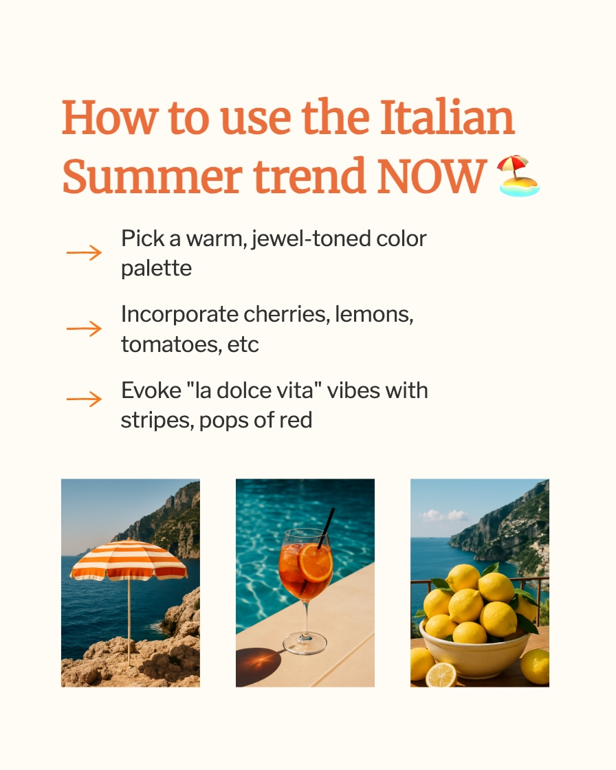 Italian Summer Trend How to Use Guide with Vibrant Visuals Social Media Post