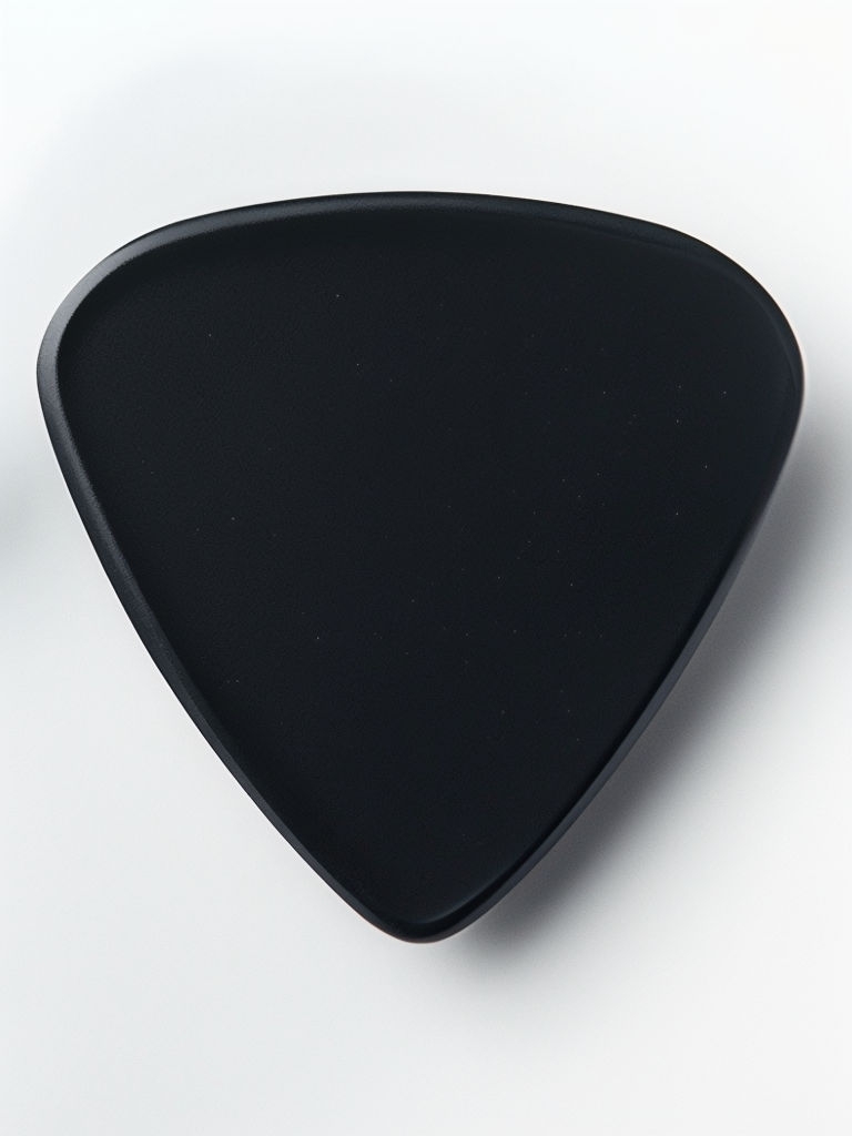 Minimalist Black Guitar Pick Close-Up Photograph Mockup