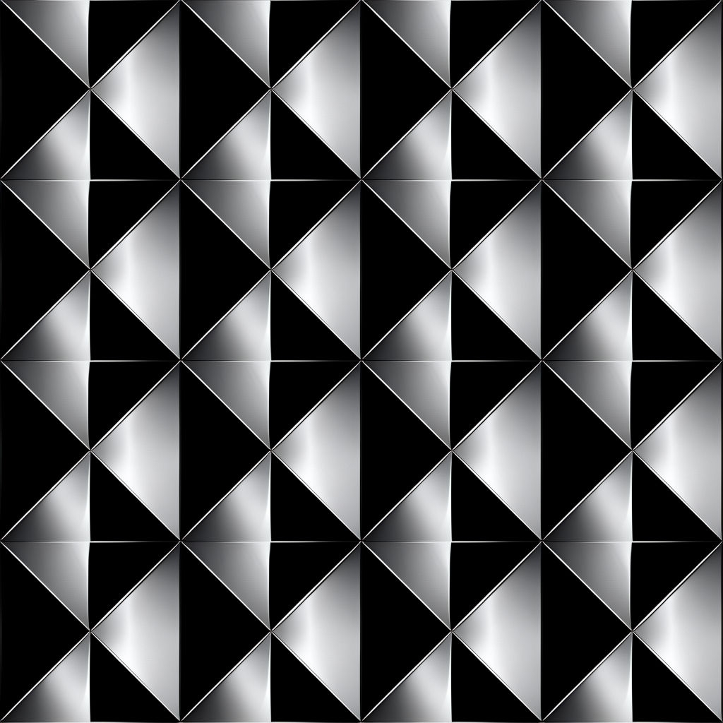 Modern Black and Silver Geometric Diamond Pattern Seamless Pattern