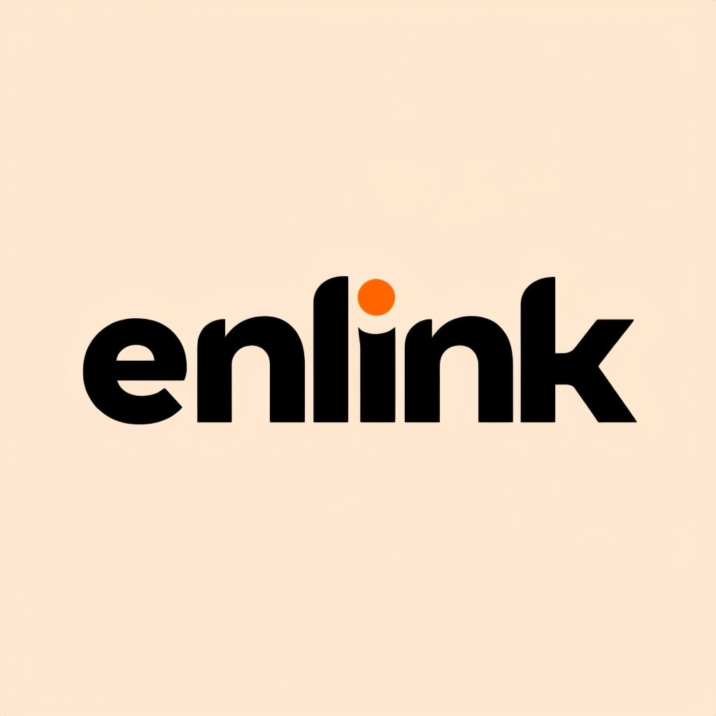 Bold Minimalist Enlink Logo with Unique Orange Circle Element