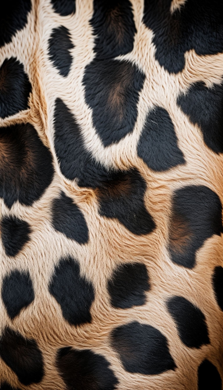 Spotted Cowhide Texture Close-Up Photography Mobile Wallpaper